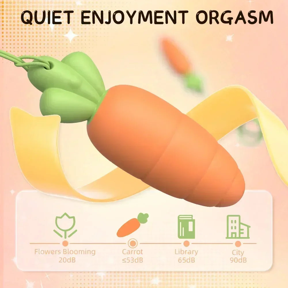 Cute Carrot Vibrating Powerful Mini Bullet 9 Modes  Women Clitoris Stimulator Dildo Adult Sex Toy  Anal Massage Vibrator