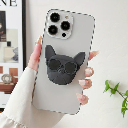 PC Cute Cartoon 3D Bulldog Phone Stand Socket Holder Grip Trendy mobile phone accessories Applicable For Apple Xiaomi Samsung Case