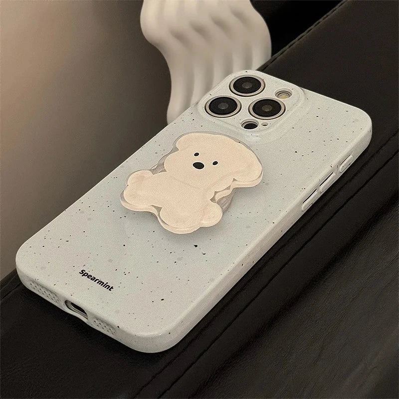 PC Cute Cartoon Puppy Phone Griptok Bracket  iPhone, Samsung, Korea Universal Accessories, Phone Holder Ring Support, Grip Top