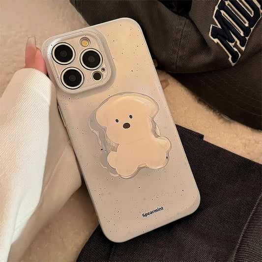 PC Cute Cartoon Puppy Phone Griptok Bracket  iPhone, Samsung, Korea Universal Accessories, Phone Holder Ring Support, Grip Top