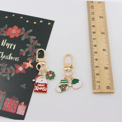 PC Cute Enamel Christmas Keychain  Women, Christmas Tree, Santa Claus, Bell, Snowflake Keyrings, Bag, Car Key Chain, Accessories