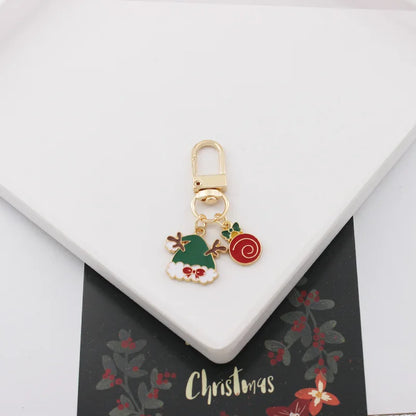 PC Cute Enamel Christmas Keychain  Women, Christmas Tree, Santa Claus, Bell, Snowflake Keyrings, Bag, Car Key Chain, Accessories