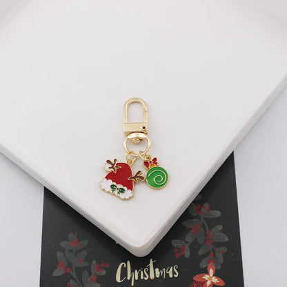 PC Cute Enamel Christmas Keychain  Women, Christmas Tree, Santa Claus, Bell, Snowflake Keyrings, Bag, Car Key Chain, Accessories