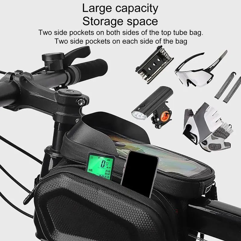 PC Cycle Front Frame Bag Waterproof Cycle Phone Holder Top Tube Bag Lightwe