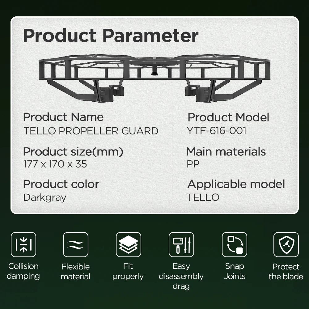 Cynova Propeller Guard  DJI Tello Protector Fully Enclosed Protective Cage Props Wing Fan Cover Drone Accessories