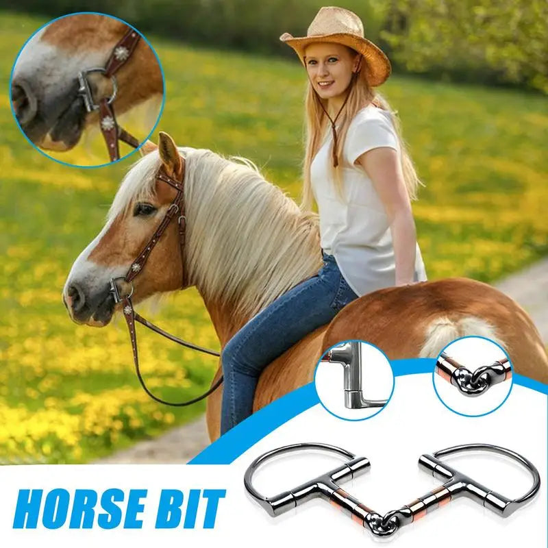 PC D Ring Horse Bit Copper Roller Mouth Horse Bit Single Joint Horse Bit D-