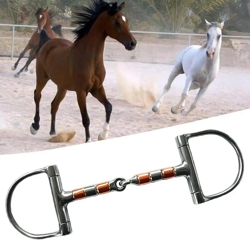 PC D Ring Horse Bit Copper Roller Mouth Horse Bit Single Joint Horse Bit D-