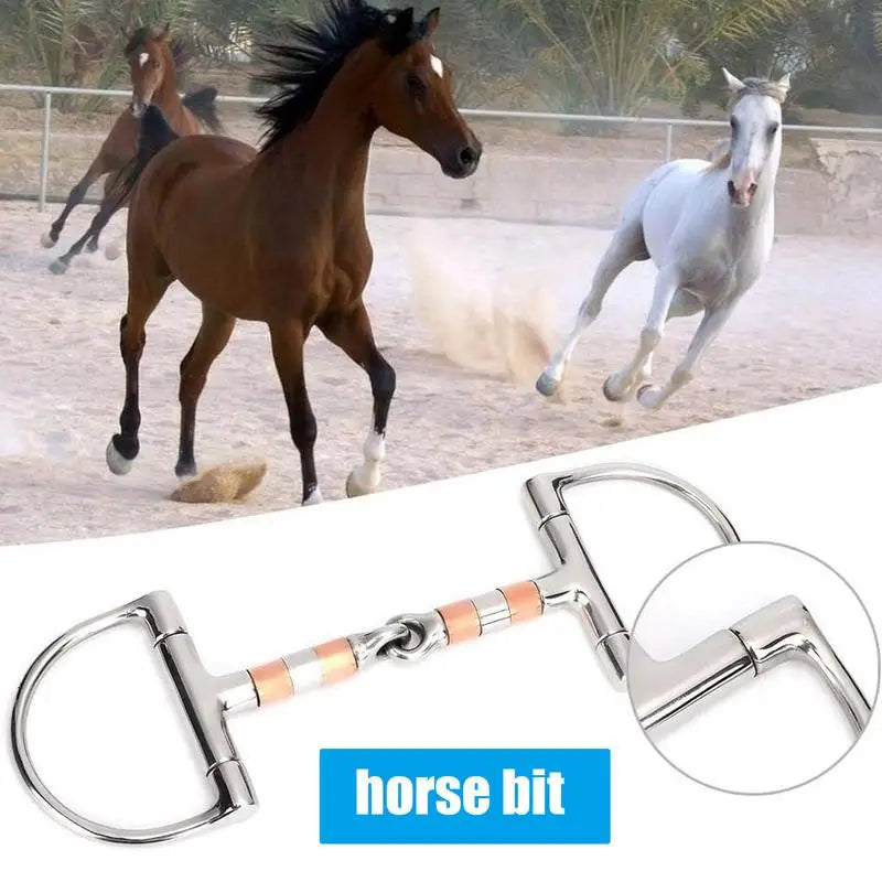 PC D Ring Horse Bit Copper Roller Mouth Horse Bit Single Joint Horse Bit D-