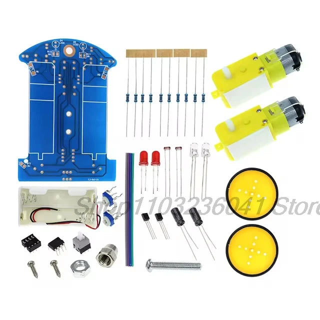 D2-1 DIY Kit Intelligent Tracking Line Smart Car Kit TT Motor Electronic DIY Kit Smart Patrol Automobile Parts DIY Electronic