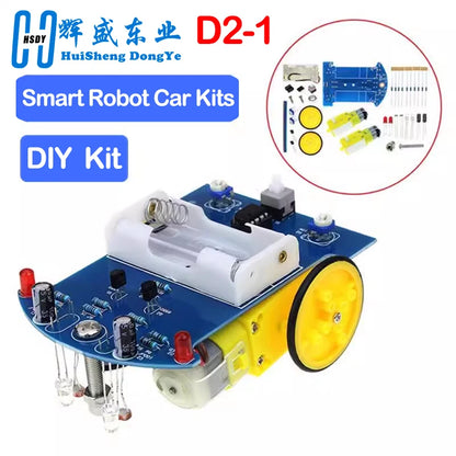 D2-1 Smart Robot Car Kits Intelligent Tracking Line Car Photosensitive Robot DIY Electronic Toy DIY Kit Patrol Automobile Parts