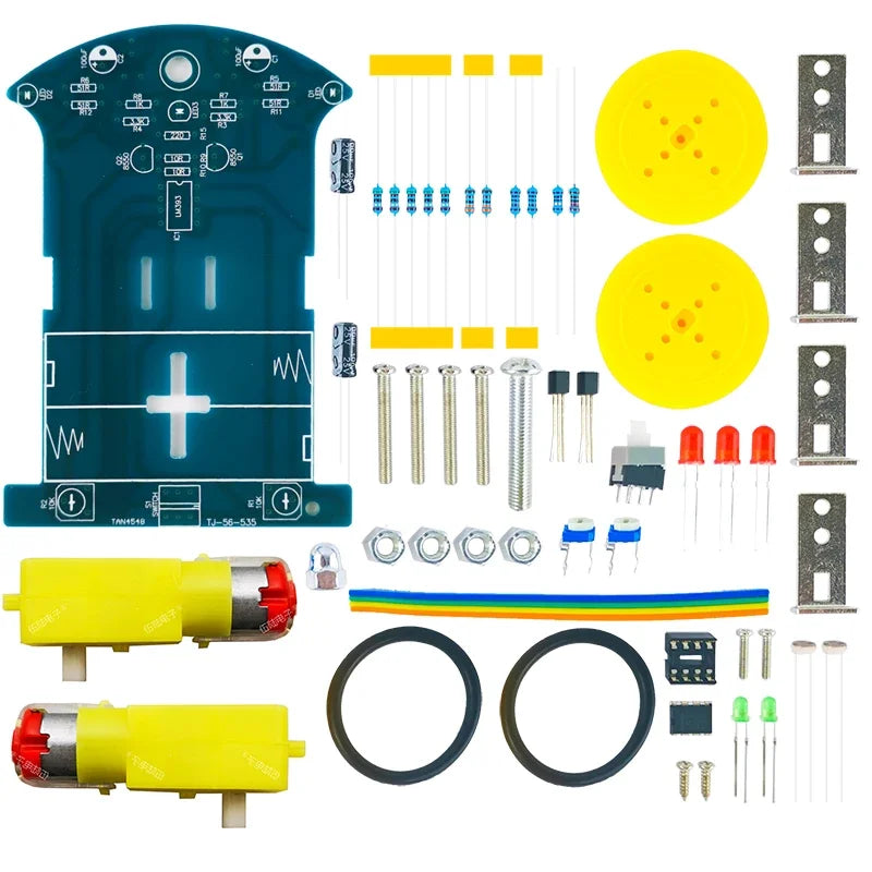 D2-7 Intelligent Tracking Car Kit Tracking Line Intelligent Car Electronics DIY Welding Production of Spare Parts