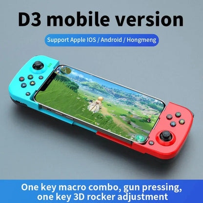 D3 gamepad mobile phone controller with expandable game Joystick support for Android/iOS/Hongmeng mobile Gaming controllers