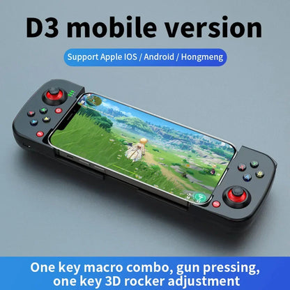 D3 gamepad mobile phone controller with expandable game Joystick support for Android/iOS/Hongmeng mobile Gaming controllers