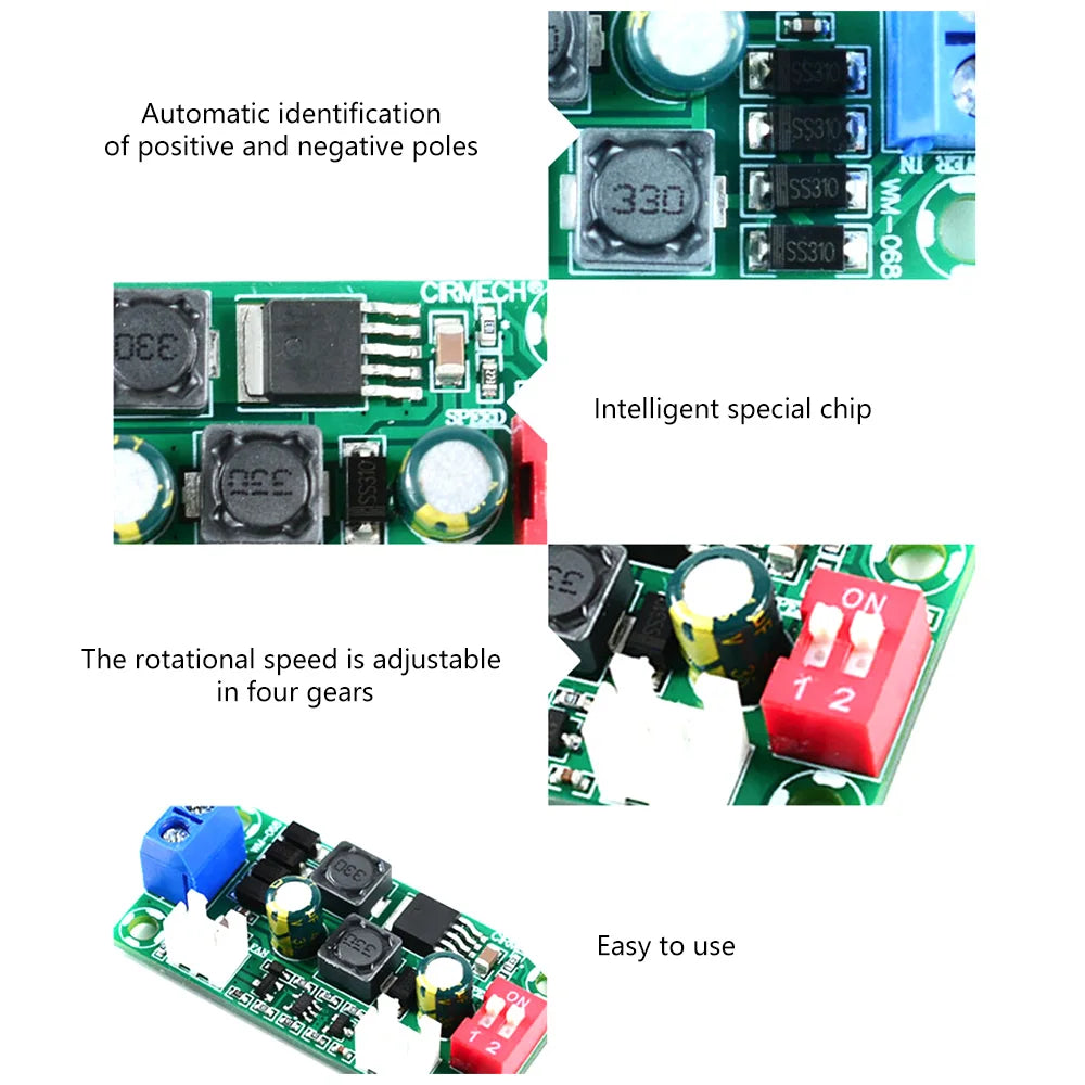 DC 12V 24V Temperature Control Board Governor Electronic Temperature Control Fan Module Specifications Cooler For Cpu Cooling