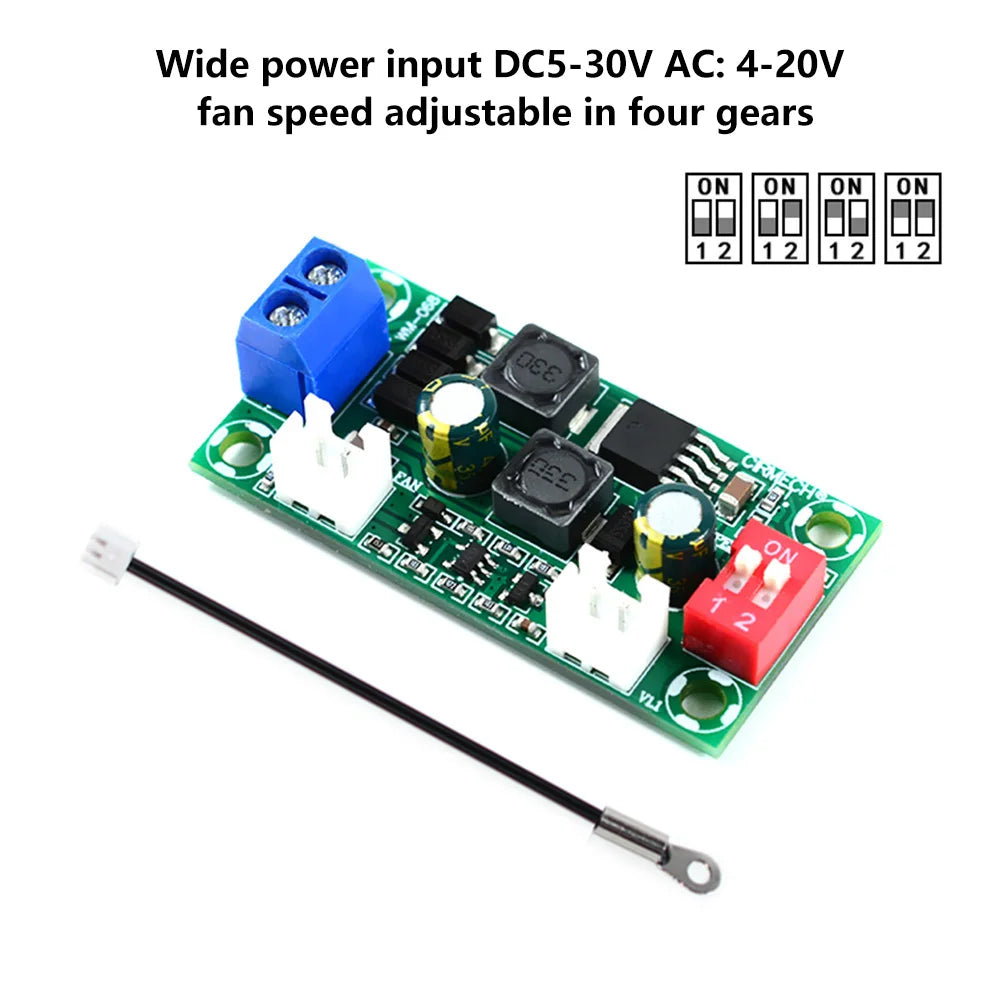 DC 12V 24V Temperature Control Board Governor Electronic Temperature Control Fan Module Specifications Cooler For Cpu Cooling