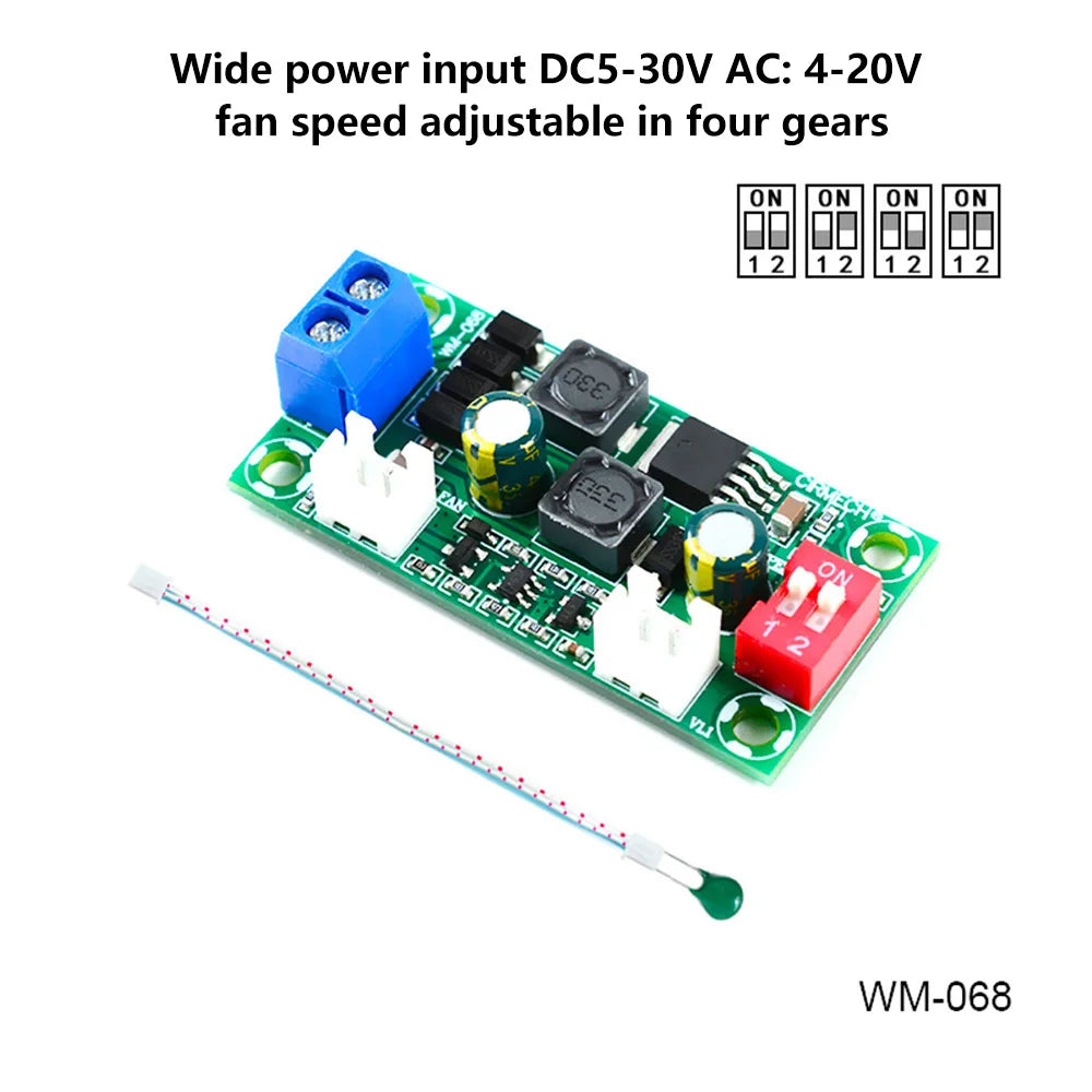 DC 12V 24V Temperature Control Board Governor Electronic Temperature Control Fan Module Specifications Cooler For Cpu Cooling