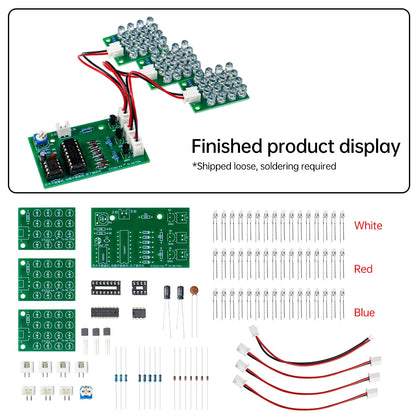 DC 12V CD4017 + NE555 Flash Light Explosion-flashing LED Suite Self DIY Learning Electronic Kit Strobe Module Production Design