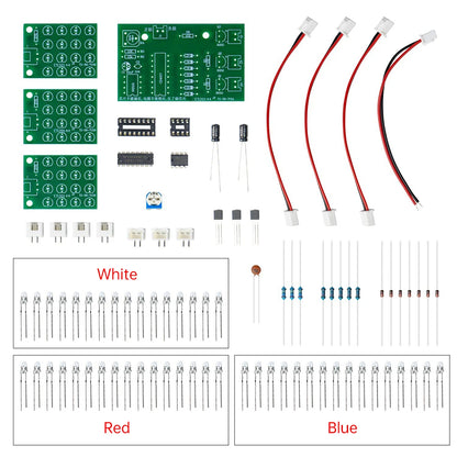 DC 12V CD4017 + NE555 Flash Light Explosion-flashing LED Suite Self DIY Learning Electronic Kit Strobe Module Production Design