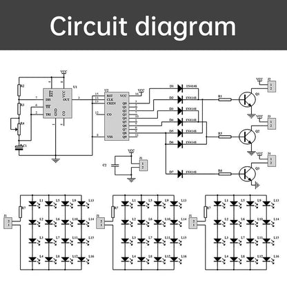 DC 12V CD4017 + NE555 Flash Light Explosion-flashing LED Suite Self DIY Learning Electronic Kit Strobe Module Production Design