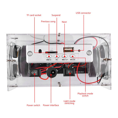 DC3.7-5V DIY Bluetooth Speaker Kit Electronics Flash the lights along to the music DIY Sound Soldering Electronic Kit Speakers