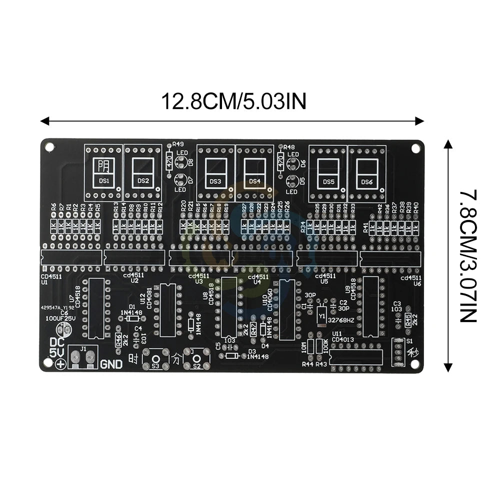 DC4.5V-5.5V 6 Digits DIY Clock Kit Auto Display Time DIY Alarm Clock Soldering Practice Kit for Students and Diyers