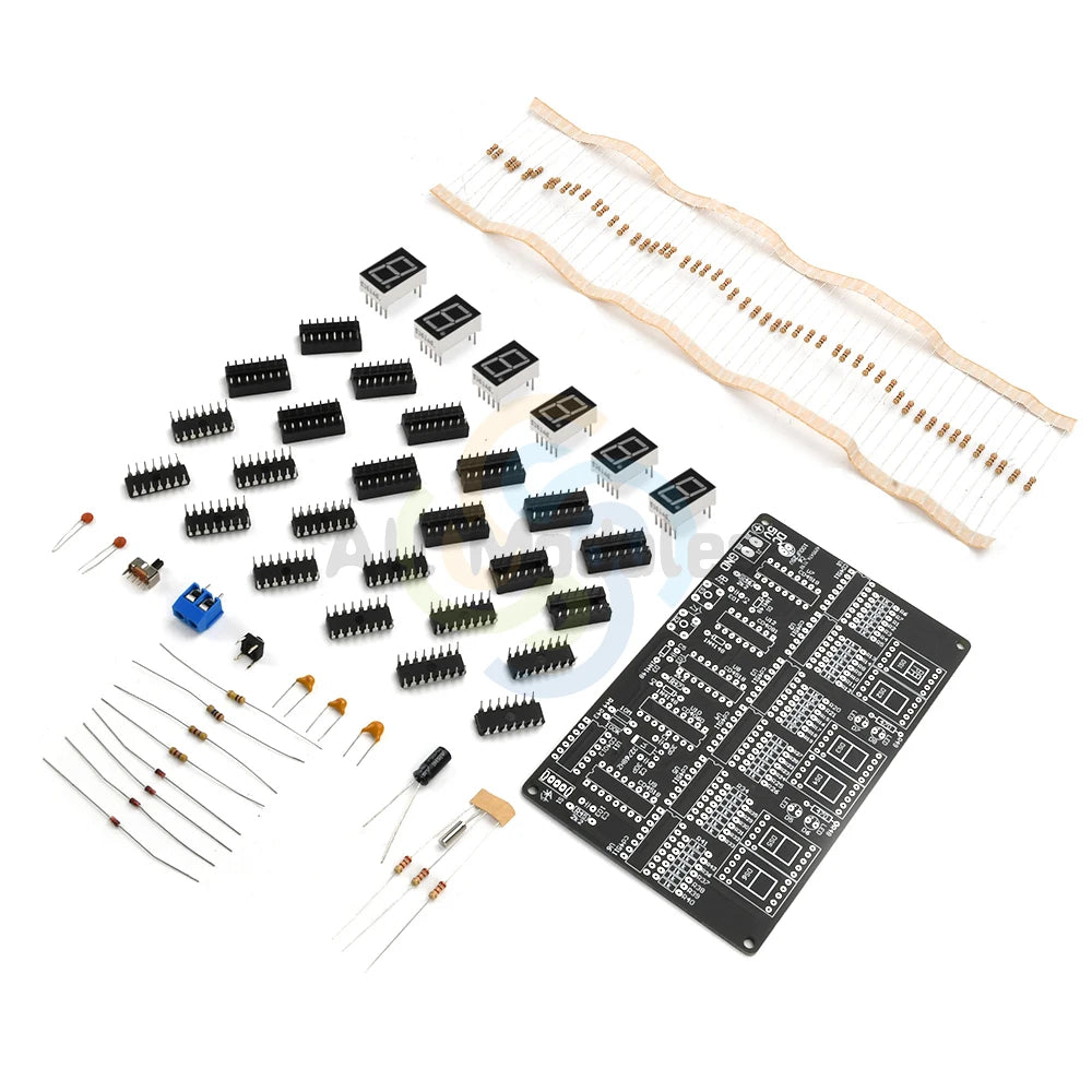 DC4.5V-5.5V 6 Digits DIY Clock Kit Auto Display Time DIY Alarm Clock Soldering Practice Kit for Students and Diyers