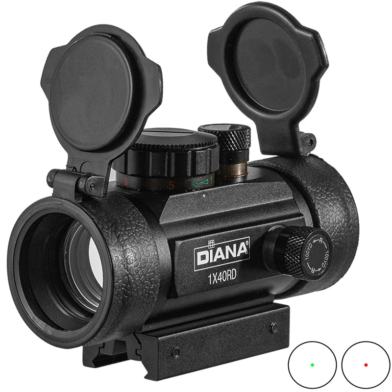 DIANA 1x40 With Red Laser Green Red Dot Sight Tactical Riflescope Fit 11/20mm Rail Optics Sight Spotting scope  rifle hunting