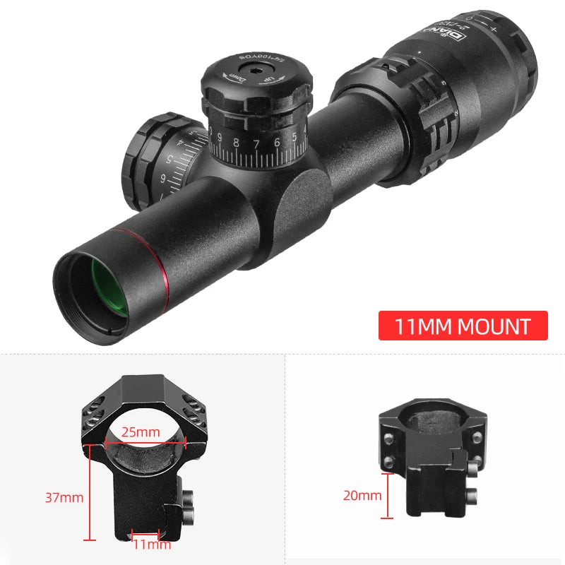 DIANA 2-7X20 Tactics Riflescope Rapid Target Acquisition Hunting Mil-dot Optical  Pocket Sight Spotting scope  rifle hunting