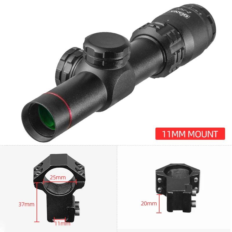 DIANA 2-7x20 HD Riflescope Mil Dot Reticle Sight Rifle Scope Sniper Hunting Scopes Tactical Rifle Scope Airsoft Air Guns Pocket