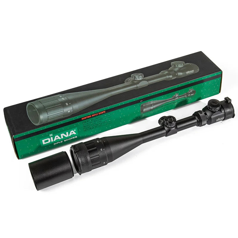 DIANA 4.5-18X50 Aoe Riflescope Adjustable Green Red Dot Cross Hunting Light Tactical Scope Reticle Optical Rifle Scope