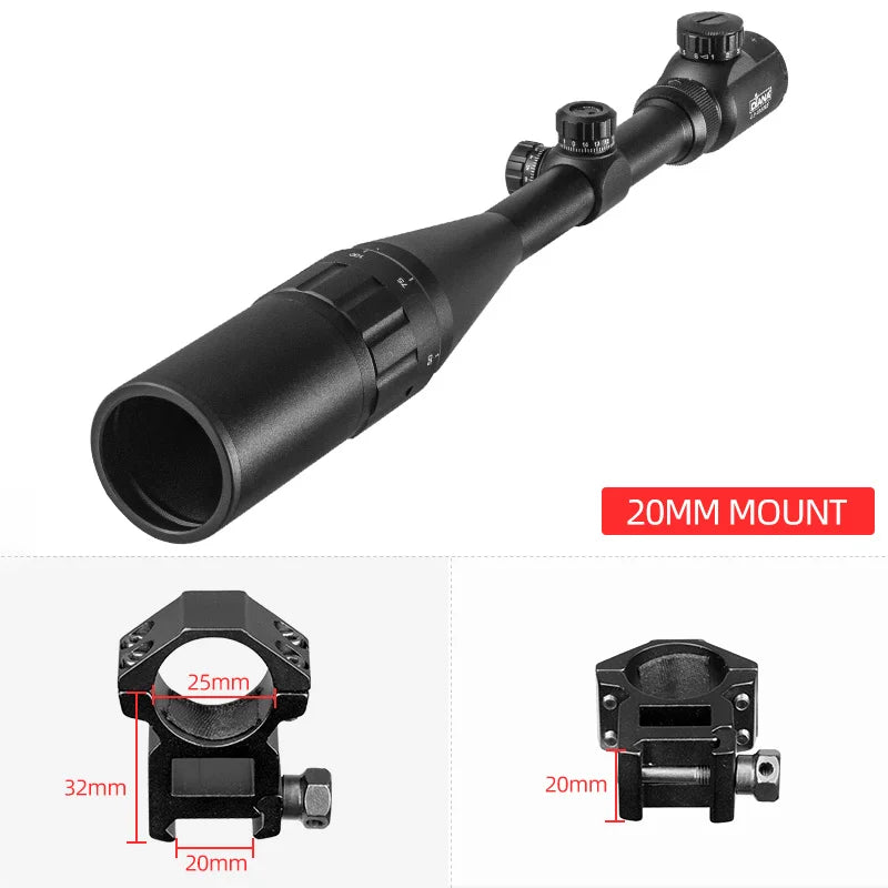 DIANA 4.5-18X50 Aoe Riflescope Adjustable Green Red Dot Cross Hunting Light Tactical Scope Reticle Optical Rifle Scope