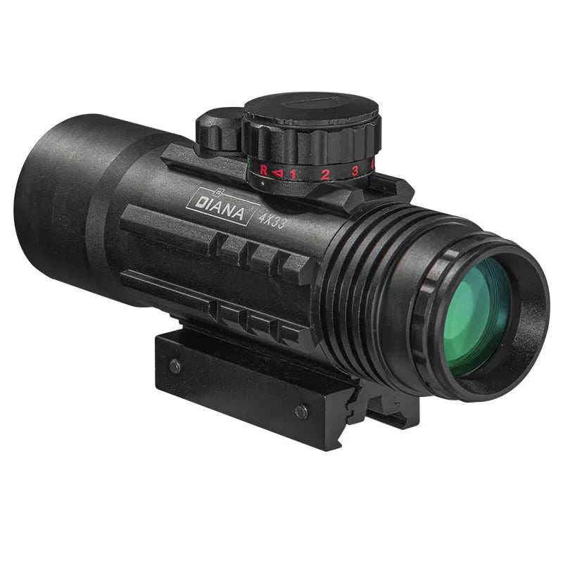 DIANA 4X33  11 / 20mm Orbital hunting Rifle Scope Red and Green Dot Scope Tactical Optical Rifle Scope with rails holographic