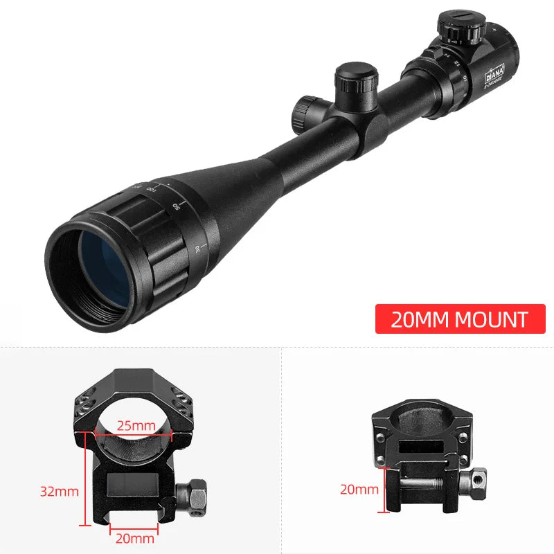 DIANA 6-24x50 AOE Tactics Rifle Scope Green red dot light Sniper Gear Hunting Optical sight Spotting scope  rifle hunting