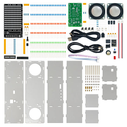 DIY Bluetooth Speaker Kit Electronic LED Music Spectrum MH-M18 Dual Channel Soldering Practice 3W Speaker 8002 Amplifier DC5V