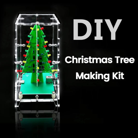 DIY Christmas Tree 7 Colours LED Flowing Lights Electronic Soldering Kit Practice Making Projects