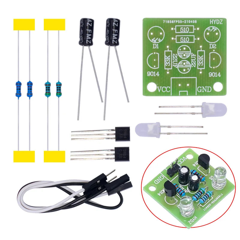 DIY Electronic Kit 5MM LED Simple Flash Light Circuit Simple Flashing Leds Circuit Board Production Suite For Soldering Practice