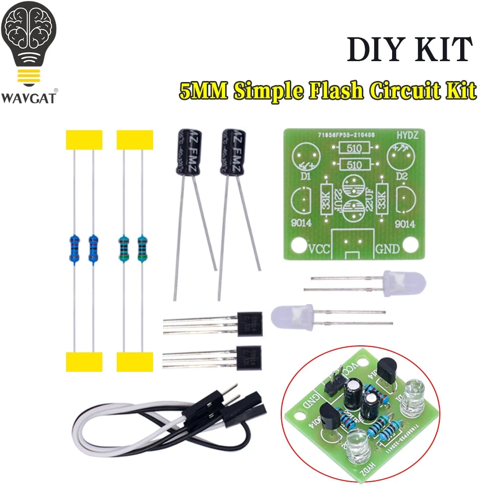 DIY Electronic Kit 5MM LED Simple Flash Light Circuit Simple Flashing Leds Circuit Board Production Suite For Soldering Practice