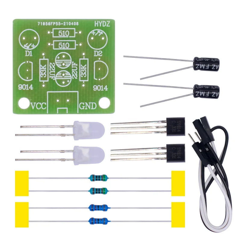 DIY Electronic Kit 5MM LED Simple Flash Light Circuit Simple Flashing Leds Circuit Board Production Suite For Soldering Practice