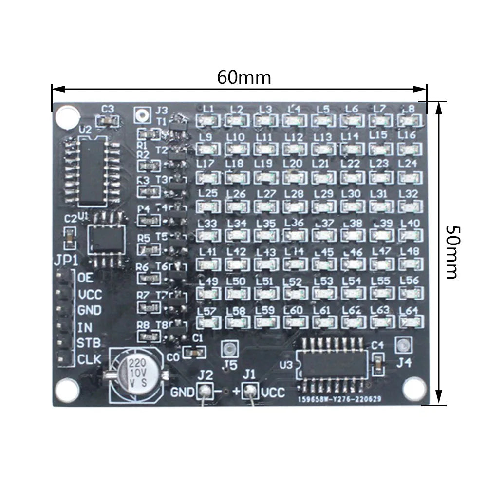 DIY Electronic Kit 64 SMD LED Patch Matrix Advertising Screen Soldering Project Practice For STEM School Student Education