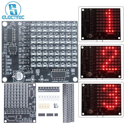 DIY Electronic Kit 64 SMD LED Patch Matrix Advertising Screen Soldering Project Practice For STEM School Student Education