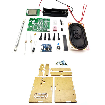 DIY Electronic Kit FM Radio Receiver Module 76-108MHz DIY Radio Speaker Kit Frequency Modification LCD Display Solder Practice