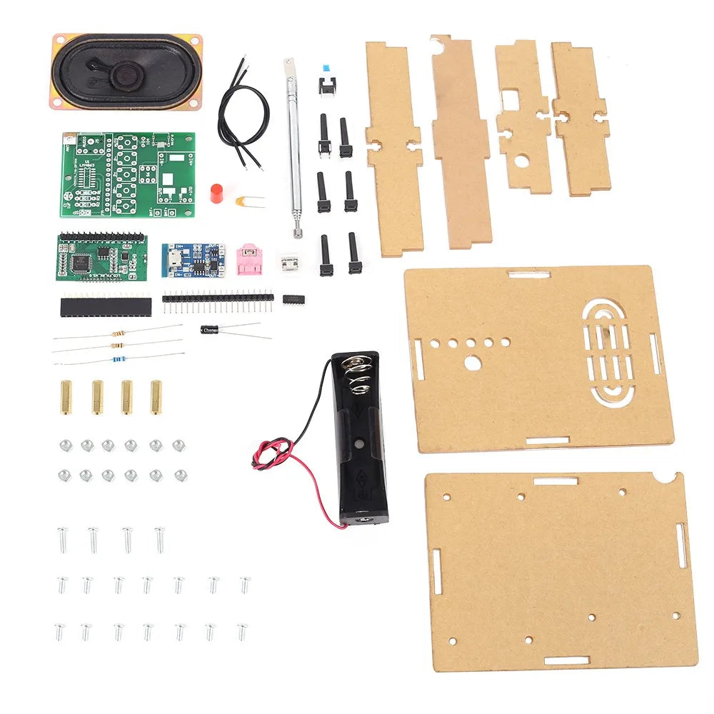 DIY Electronic Kit FM Radio Receiver Module 76-108MHz DIY Radio Speaker Kit Frequency Modification LCDDisplay Soldering Practice