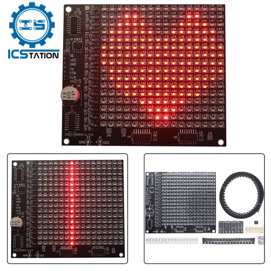 DIY Electronic Kit SMD LED Advertising Screen 256 Display Units Soldering Project Practice Suite Component Welding Training