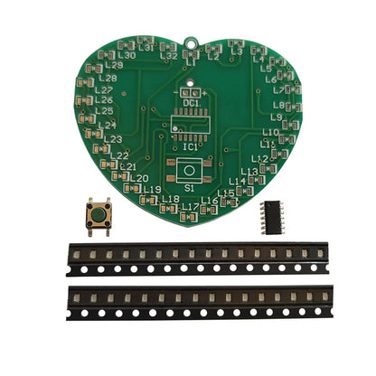 DIY Electronic Kit SMD LED Microcontroller 32 Flashing Light  Soldering Project Practice Component Welding Suite