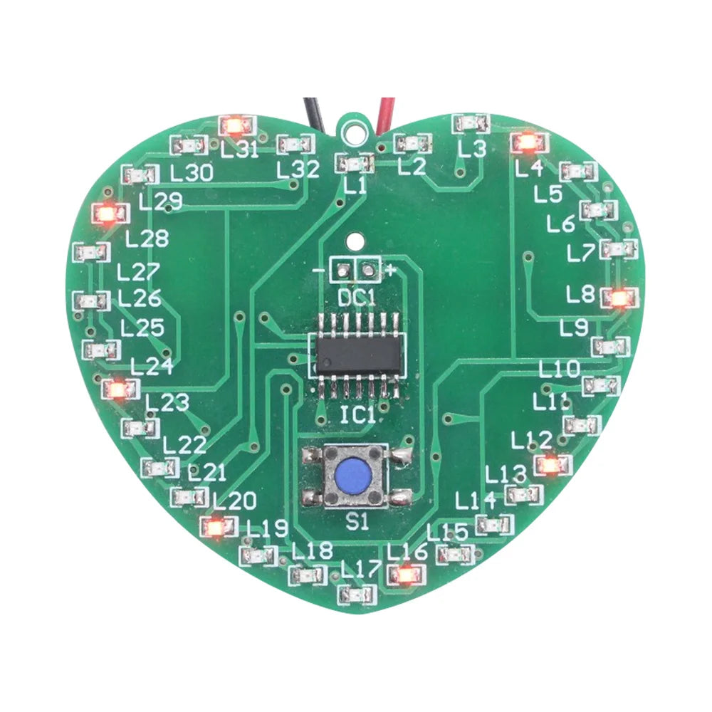 DIY Electronic Kit SMD LED Microcontroller 32 Flashing Light  Soldering Project Practice Component Welding Suite