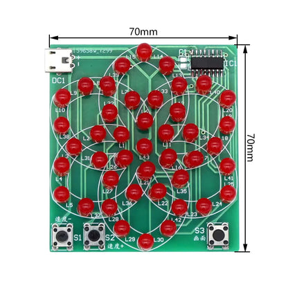 DIY Electronic LED Kit Pattern Windmill Flowing Light Soldering Project Practice Component Welding Skills Training Suite