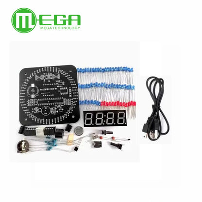 DIY Electronic clock Digital LED Display Module Alarm Electronic Digital Clock Kit 51 SCM Learning Board 5V DS1302