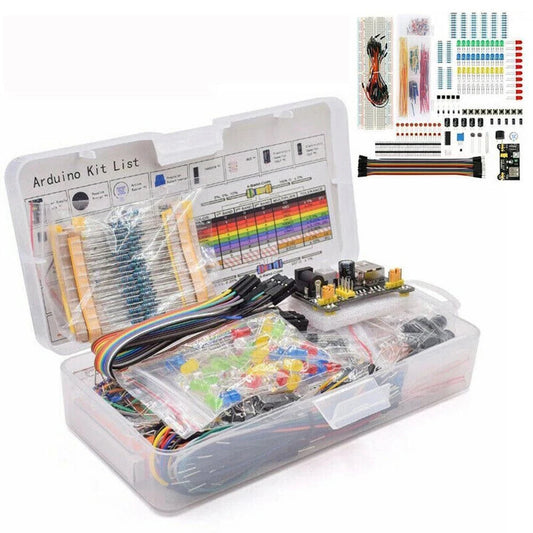 DIY Electronics Components Kit Project Starter Electronic DIY Kit with 830 Tie-points Breadboard for Arduino R3  with Box