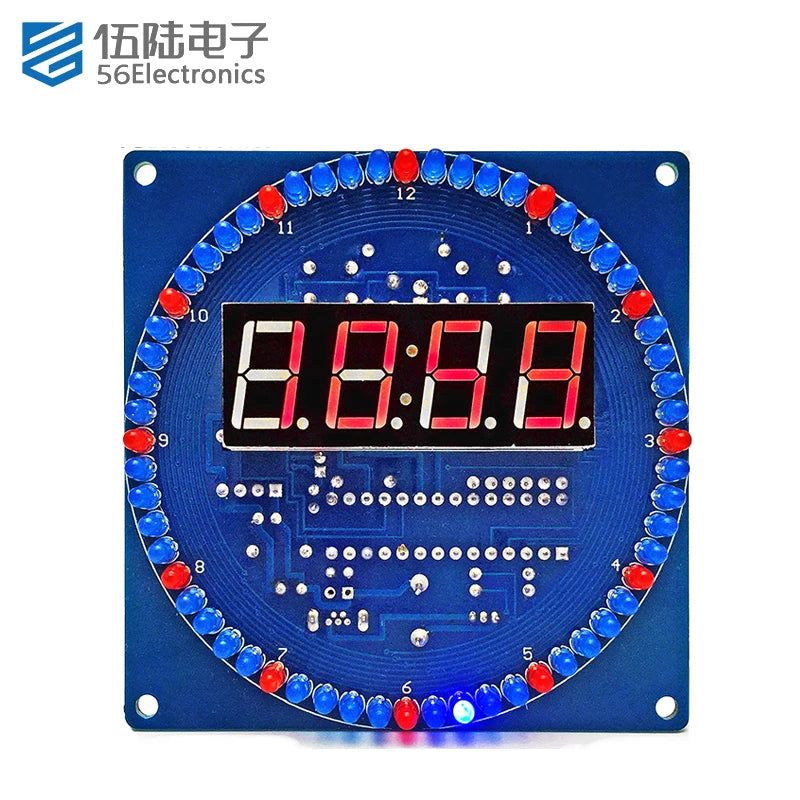 DIY Kit Electronic Clock LED Light-controlled Alarm Welding DIY Kit Temperature Control Rotating Digital Clock Display Module