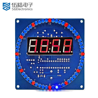 DIY Kit Electronic Clock LED Light-controlled Alarm Welding DIY Kit Temperature Control Rotating Digital Clock Display Module